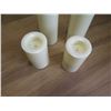 Image 2 : Qty 4 Pottery Barn Flameless Pillar Candles - Largest 3.5"D x 13"H