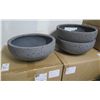 Image 1 : Qty 3 Rejuvenation Planters Dell Low Bowl Wide Laterite Gray E3104, 17.5"D x 7.5"H