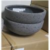 Image 1 : Qty 2 Rejuvenation Planters Dell Low Bowl Wide Laterite Gray E3104, 17.5"D x 7.5"H