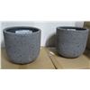 Image 1 : Qty 2 Rejuvenation Planters Dell Small Round Laterite Gray 12.5"D x 11.5"H