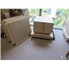 Image 2 : Square Night Table w/ 2 Drawers 18"x18"x19"H & Misc Unassembled Panels