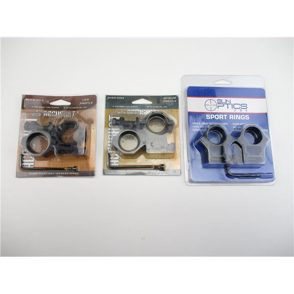 ASSORTED RIFLE SCOPE RINGS