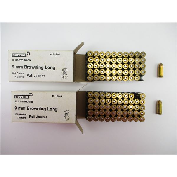 NORMA 9MM BROWNING LONG AMMO LOT