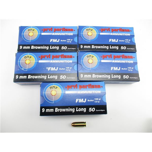 PPU 9MM BROWNING LONG AMMO