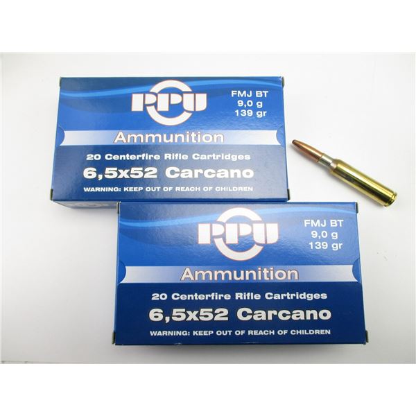 PPU 6.5X52 CARCANO AMMO