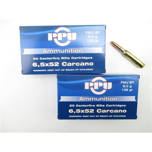 PPU 6.5X52 CARCANO AMMO