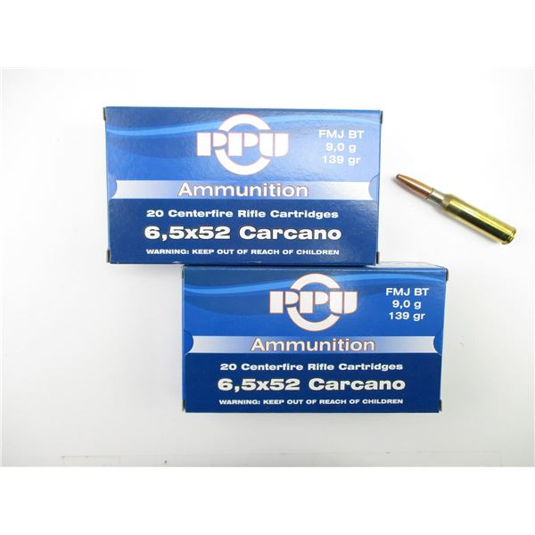 PPU 6.5X52 CARCANO AMMO