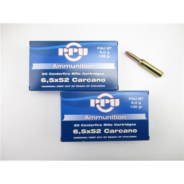 PPU 6.5X52 CARCANO AMMO