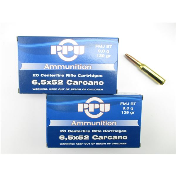 PPU 6.5X52 CARCANO AMMO