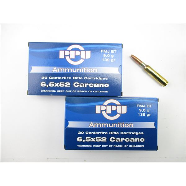 PPU 6.5X52 CARCANO AMMO