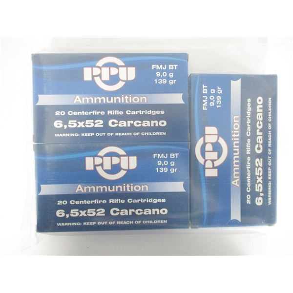 PPU 6.5X52 CARCANO AMMO