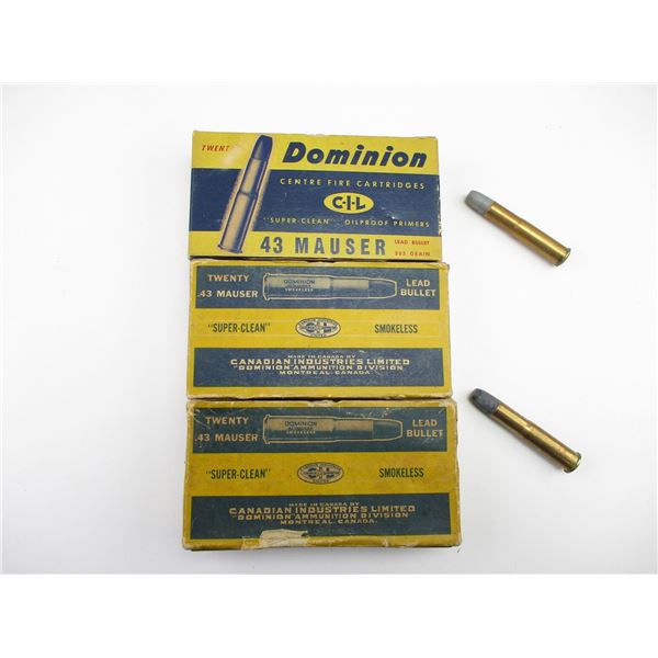 CIL DOMINION .43 MAUSER AMMO