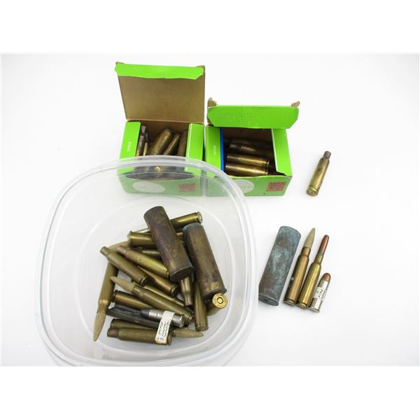 ASSORTED AMMO AND BRASS LOT