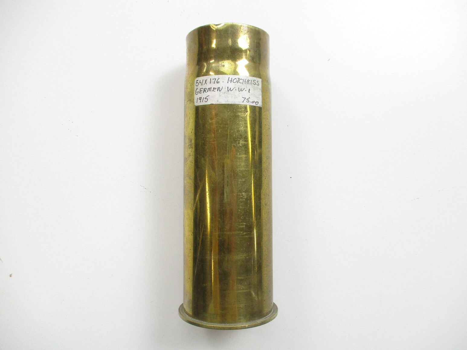 WWI GERMAN HOTCHKISS 54MM SHELL CASING