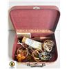 DECORATIVE STORAGE BOX FULL OF JEWELRY