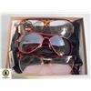 BOX WITH 3 CLEAR GLASS FRAMES AND 1 PAIR OF