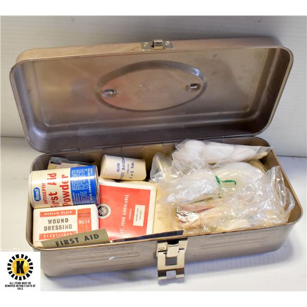 ST. JOHN AMBULANCE FIRST AID KIT IN METAL CASE