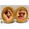 Image 1 : 2 VINTAGE OVAL BOY & GIRL PICTURES