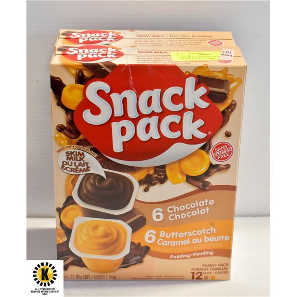 LOT OF 2 X 12 PACKS OF PUDDING SNACK PACKS - MIXED