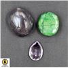 Image 1 : #188-NATURAL AMETHYST,CHALCEDONY,EMERALD 53.65CT