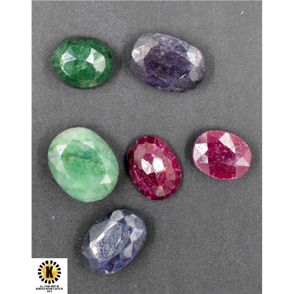 #281-NATURAL  EMERALD ,RUBY, SAPPHIRE GEMSTONE 71.