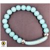 #132-NATURAL BLUE TURQOUISE BEAD BRACELET 8MM