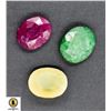 Image 1 : #55-NATURAL UNHEATED OPAL,RUBY,EMERALD 31.70CT