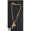 Image 1 : GOLD BRACELET WITH CROSS AND M CHARMS