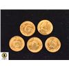 Image 1 : 24)  LOT OF 5 MAXIMILLIAN OF MEXICO 24 K GOLD