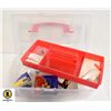 Image 1 : CLEAR TOOL BOX FILLED WITH ELECTRONIC PIECES