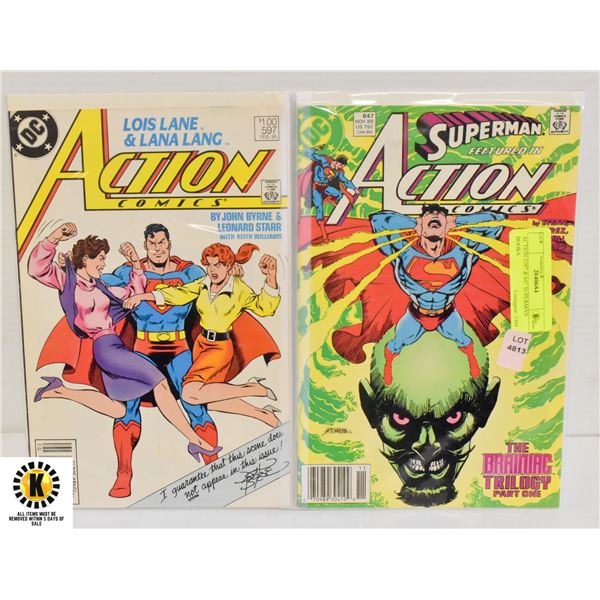 ACTION #597 & 647 SUPERMAN BOOKS