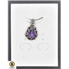 Image 1 : #101-NATURAL  AMETHYST 6 X 8 MM ,CZ PENDANT