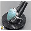 Image 1 : #132-NATURAL BLUE APATITE RING /SIZE 8