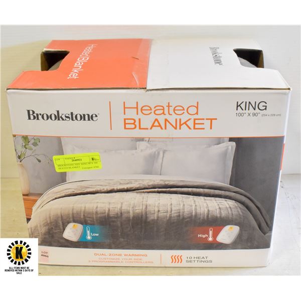 BROOKSTONE SIZE: KING 90 X 100 HEATED BLANKET