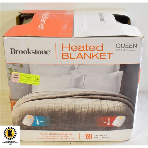 BROOKSTONE SIZE: QUEEN 84 X 90 HEATED BLANKET