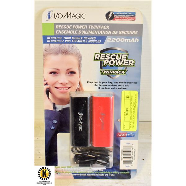 NEW IO MAGIC RESCUE POWER TWINPACK POWERBANKS