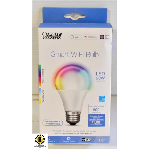 FEIT SMART WIFI BULB, APP CONTROLLED