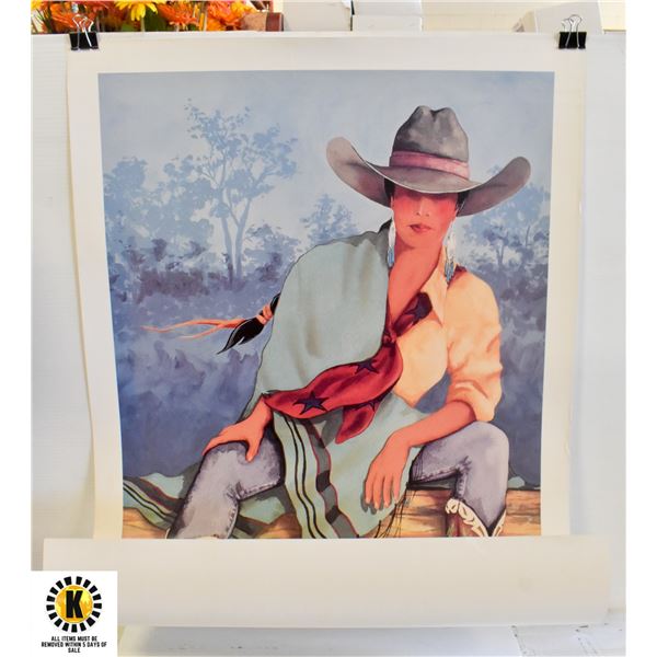 VINTAGE RODEO RIDER PRINT BY DOREMAN BURNS