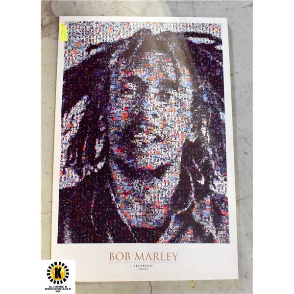 24 X 36 INCH BOB MARLEY PICTURE AND TIN SIGN