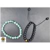 Image 1 : #18-NATURAL GREEN JADE, FROSTER ,TIGER EYE BRACELE