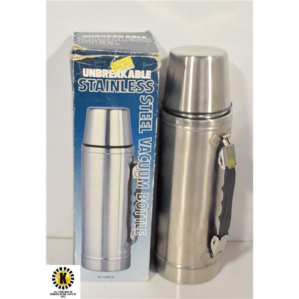 UNBREAKABLE HOT/COLD 1LTRE THERMOS IN BOX-ESTATE