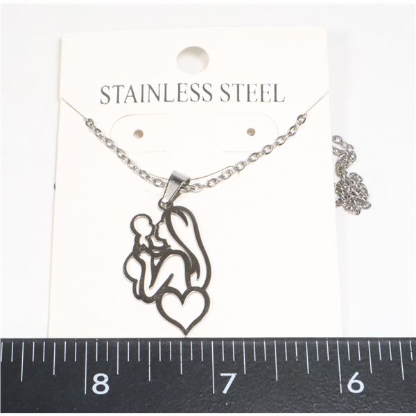 NEW STAINLESS STEEL MAMA AND BABY PENDANT & CHAIN