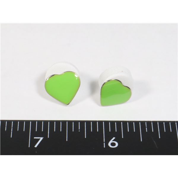 NEW 80'S STYLE LIME GREEN STUD EARRINGS