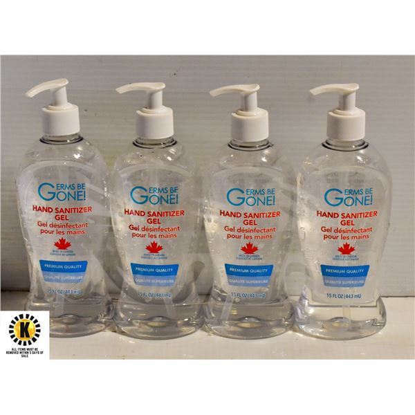 4 PACK GERMS BE GONE HAND SANITIZER GEL
