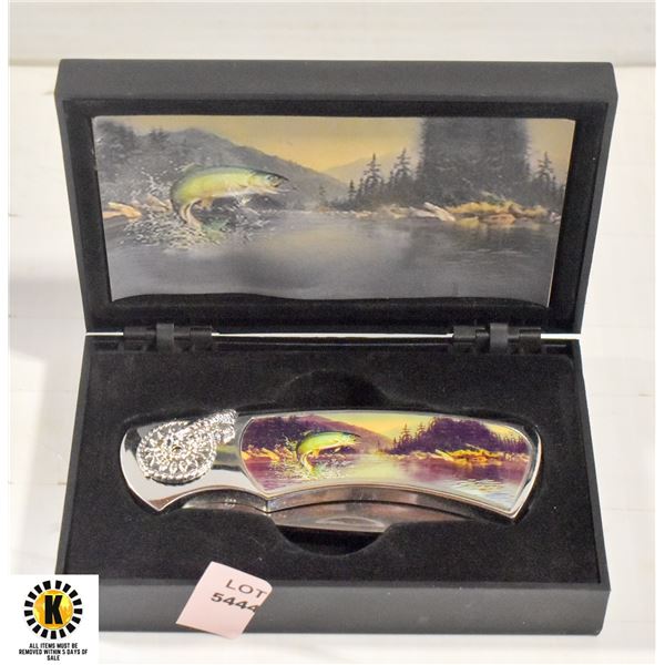 FISHING POCKET KNIFE. NEW IN BOX COLLECTIBLE.