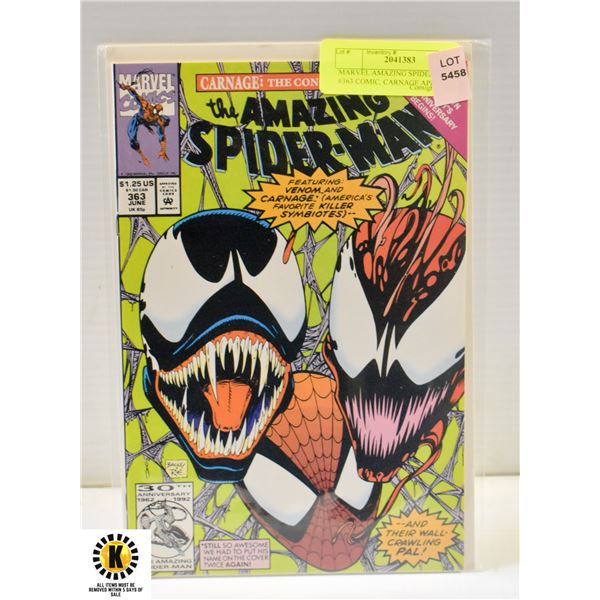 MARVEL AMAZING SPIDER-MAN #363 COMIC, CARNAGE APP