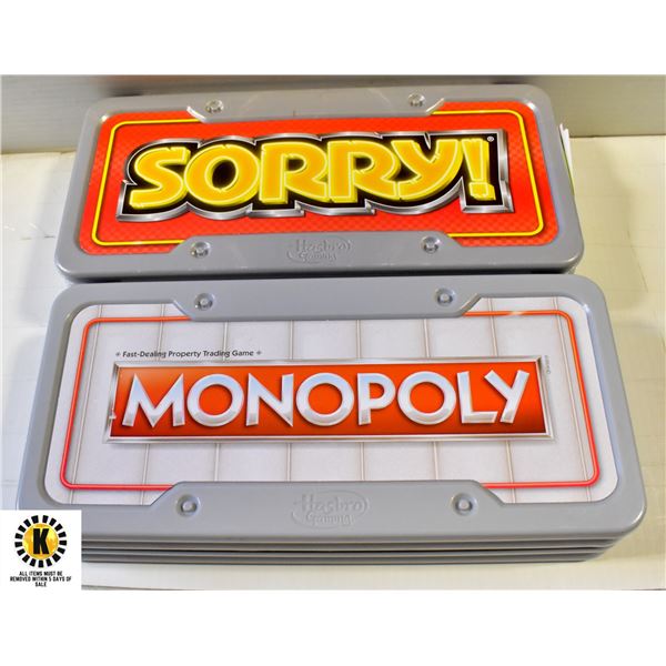 MONOPOLY & SORRY ROAD TRIP GAME