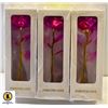 Image 1 : BUNDLE OF THREE 24K GOLD PLATED FOVER LOVE ROSES