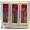 BUNDLE OF THREE 24K GOLD PLATED FOVER LOVE ROSES