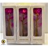 BUNDLE OF THREE 24K GOLD PLATED FOVER LOVE ROSES